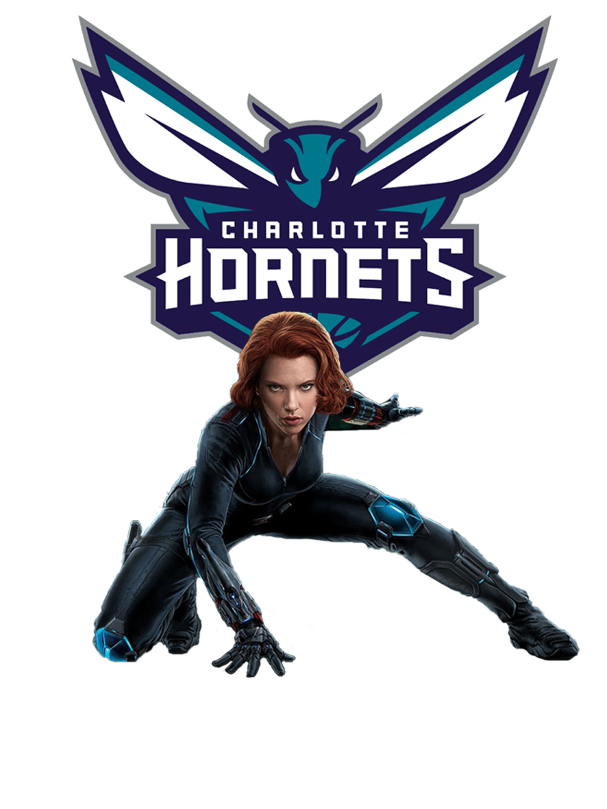 Charlotte Hornets Black Widow Logo vinyl decal